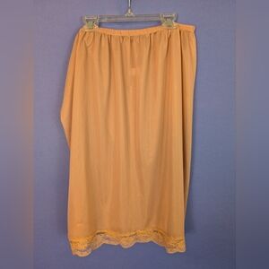 Vintage Pink Lacy Slip Skirt L/XL